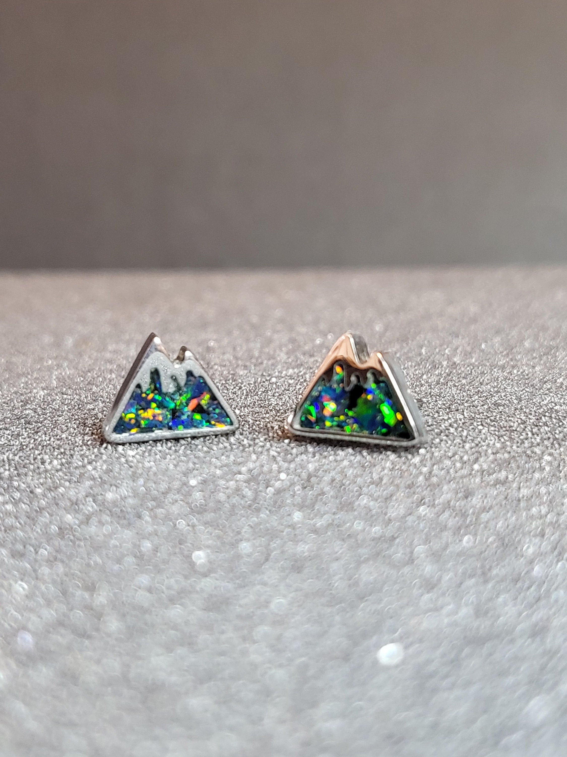 Triangle sales opal earrings